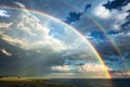 Rainbow seamless wallpaper 3D background Royalty Free Stock Photo