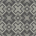 Seamless 3d Cross Pattern. Abstract Black and White Stripe Back Royalty Free Stock Photo