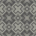 Seamless 3d Cross Pattern. Abstract Black and White Stripe Back