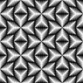 Seamless 3d Cross Pattern. Abstract Black and White Stripe Background Royalty Free Stock Photo