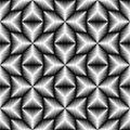 Seamless 3d Cross Pattern. Abstract Black and White Stripe Background