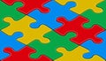 Seamless 3D jigsaw puzzle pattern. Isometric jigsaw puzzle texture background. Vector repeatable illustration Royalty Free Stock Photo