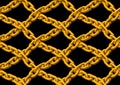 Seamless 3d pattern made of chains intertwined in the form of a net. Vector realistic background illustration Royalty Free Stock Photo