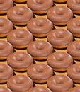 Seamless 3d render isometric pattern. Cacao donuts. Minimal design. Donuts lover, Restaurant, bakery candy shop, food delivery