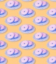 Seamless 3d rendern isometric pattern. Minimal design. Donuts on a plate. Sweet candy shop, Valentine`s Day, birthday party