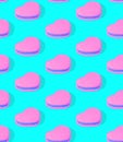 Seamless 3d rendern isometric pattern. Minimal design. Heart biscuit. Sweet candy shop, Valentine`s Day, birthday party concept