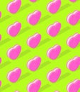 Seamless 3d rendern isometric pattern. Minimal design. Pink Heart biscuit. Sweet candy shop, Valentine`s Day, birthday party