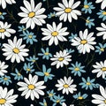 Seamless daisy banner for social media banner Royalty Free Stock Photo