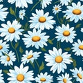 Seamless daisy banner for social media banner Royalty Free Stock Photo