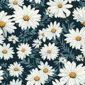 Seamless daisy banner for social media banner Royalty Free Stock Photo