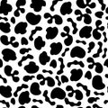 Seamless dalmatian fur animal print. Animal skin pattern. Stained background. Vector illustration.