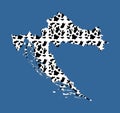 Seamless dalmatian print over Croatia vector map.