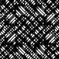 Seamless Damaged Pattern. Monochrome Vector. Black and White Dress Fabric Print. Design for Textile