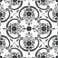 Seamless damask black and white wallpaper Royalty Free Stock Photo
