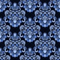 Seamless damask floral Pattern on geometric Background