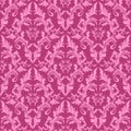 Seamless damask floral Pattern in shades of pink.