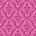 Seamless damask floral Pattern in shades of pink. Royalty Free Stock Photo