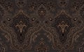 Seamless damask gold patterns. Rich ornament, old Damascus style gold pattern