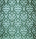 Seamless damask green wallpaper