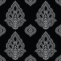 Seamless damask pattern with Asian design elements