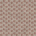 Seamless damask pattern. Gray red french woven linen texture background. Old ecru flax textile motif. Maroon block print Royalty Free Stock Photo