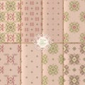 Seamless damask patterns collection in gentle beige colours Royalty Free Stock Photo