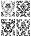 Seamless damask patterns set Royalty Free Stock Photo