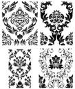 Seamless damask patterns set Royalty Free Stock Photo