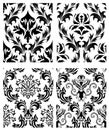 Seamless damask patterns set Royalty Free Stock Photo