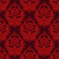 Seamless damask retro Wallpaper in red Colors for Design Royalty Free Stock Photo