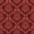 Seamless damask retro Wallpaper in red Colors Royalty Free Stock Photo