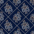 Seamless damask small floral pattern design Royalty Free Stock Photo