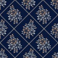 Seamless damask small floral pattern design Royalty Free Stock Photo