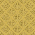 Seamless damask vintage floral background. Wallpaper baroque pattern. Vector ornament for textile design. Royalty Free Stock Photo