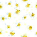 Seamless dandelions and butterflies