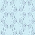 Seamless dandelions pattern on the blue background.