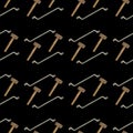Seamless dark background of wrench and hammer Royalty Free Stock Photo