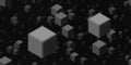 Seamless dark black and white abstract floating isometric cubes background texture Royalty Free Stock Photo