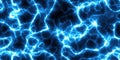 Seamless dark blue background with electric glowing lightning flares effect