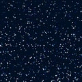 Seamless dark blue pattern with sapphire color round particles. Space stars background. Night shining starry sky Royalty Free Stock Photo