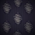 Seamless dark blue wallpaper in style retro. Royalty Free Stock Photo