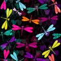 Seamless dark colorful pattern