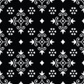 Seamless dark cute ornamental pattern