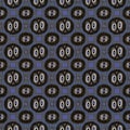 Seamless dark dotty linen background. Moody dye wash circle texture. Mid century 50s soft furnishing fabric style