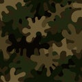 Seamless dark green and brown military camouflage pattern vector Royalty Free Stock Photo