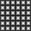 Seamless dark monochrome geometric pattern with black squares and white stars. Modern 3d print.