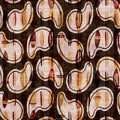 Seamless dark paisley block print background. Boho ethnic soft furnishing fabric style. Tie dye decorative ogee motif