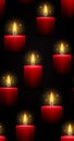 Seamless dark texture with burning red candles Royalty Free Stock Photo