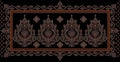 Seamless dark traditional indian textile fabric border