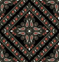 Seamless dark traditional indian textile fabric pattern